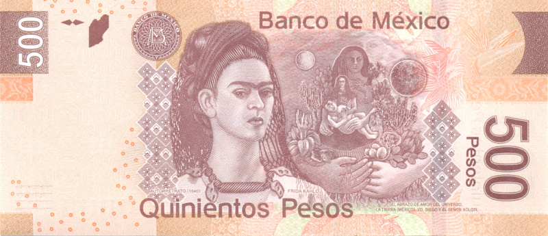 Nuevo Billete de 500 pesos Frida Kahlo