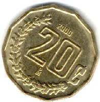 Moneda de 20 centavos Mexico