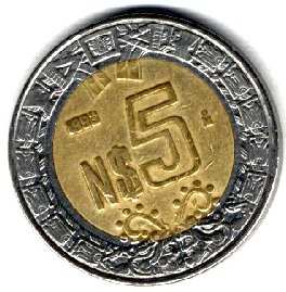 Moneda de 5 pesos Mexico