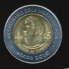 Agustin de Iturbide Moneda 5 pesos bicentenario