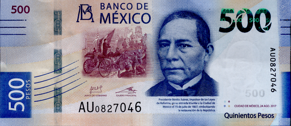 Nuevo Billete de 500 pesos Benito Juárez