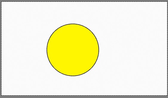 Un círculo hecho con el grease pencil cuyo material tiene stroke color y fill color