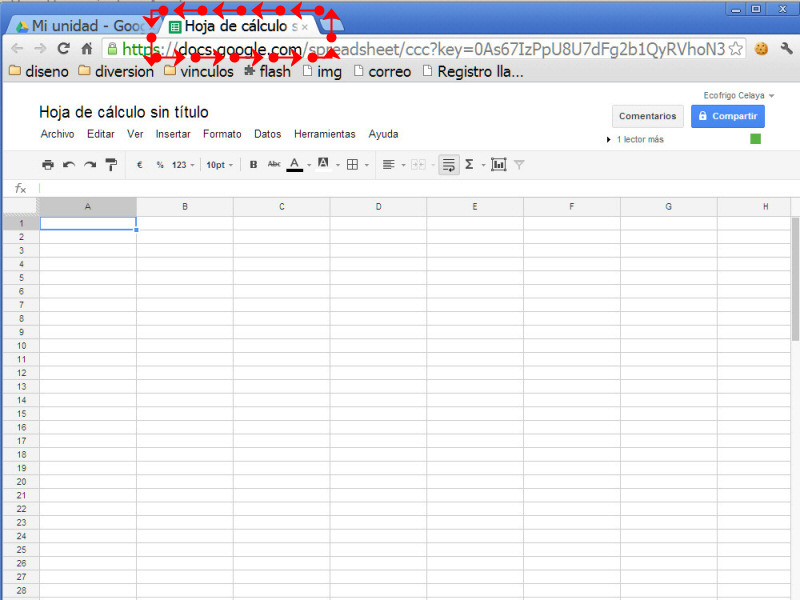 Google Drive Crear archivos de Hojas de calculo / Excel 