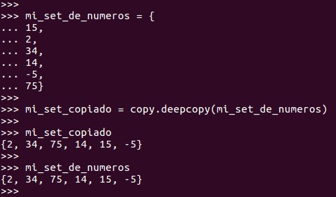 Para copiar  una lista  necesitamos importar el módulo / librería COPY y luego utilizamos la función DEEPCOPY